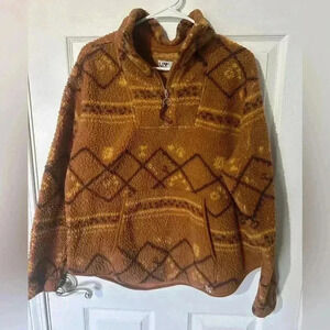 LIV Outdoor Aztec Fleece 1/4 zip Pullover.  Size XL. Browns/Fuzzy/comfy.